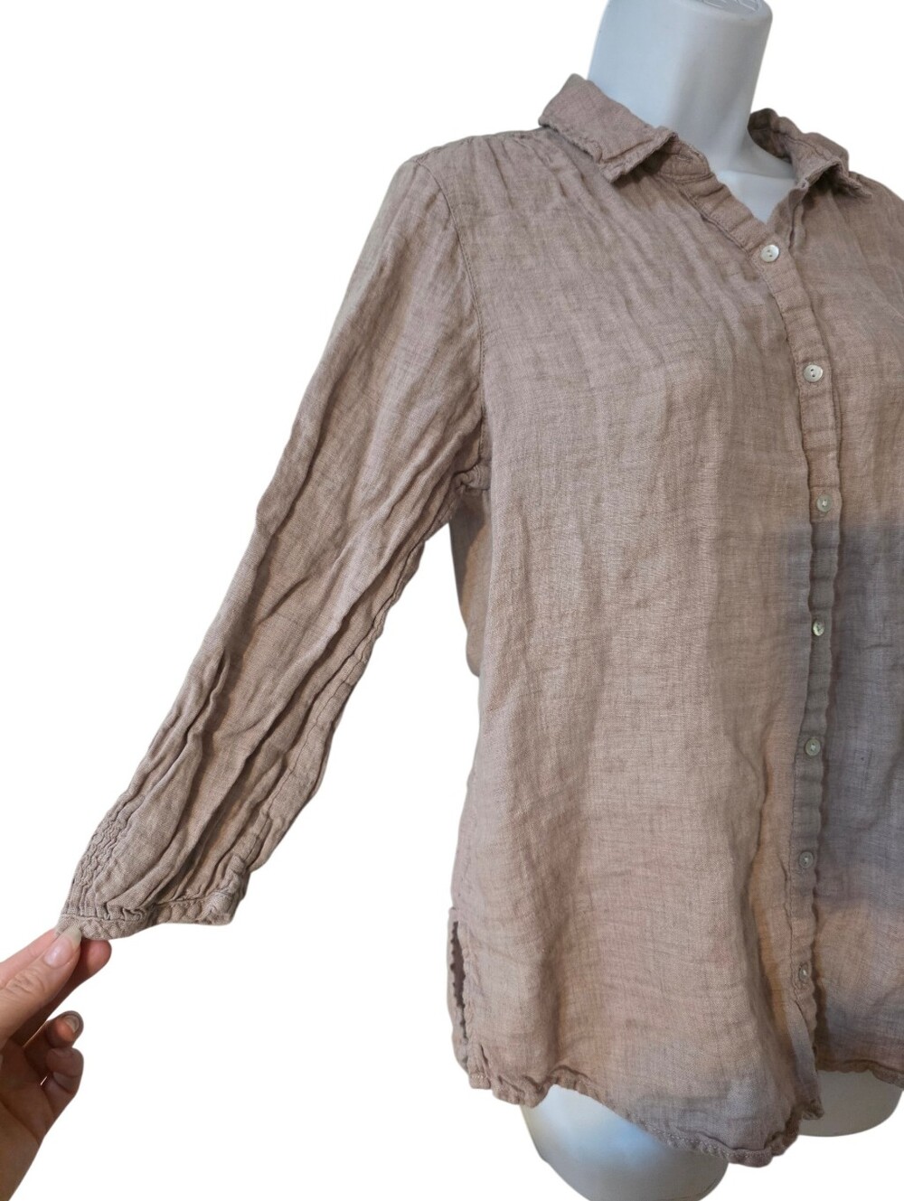 Sigrid Olsen Linen Button Up Top- Medium - Picture 4 of 9